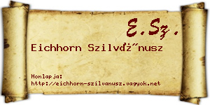 Eichhorn Szilvánusz névjegykártya